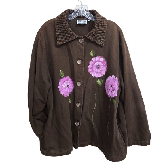 By Taylor American Original American Hand Painted L/XL Shacket Vtg Grunge Boho - Picture 1 of 15